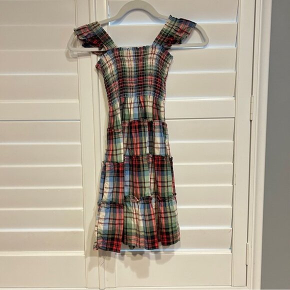 Hill House Home The Tiny Ellie Nap Dress in Multi Tartan Cream Red Size 7/8 - Picture 3 of 3